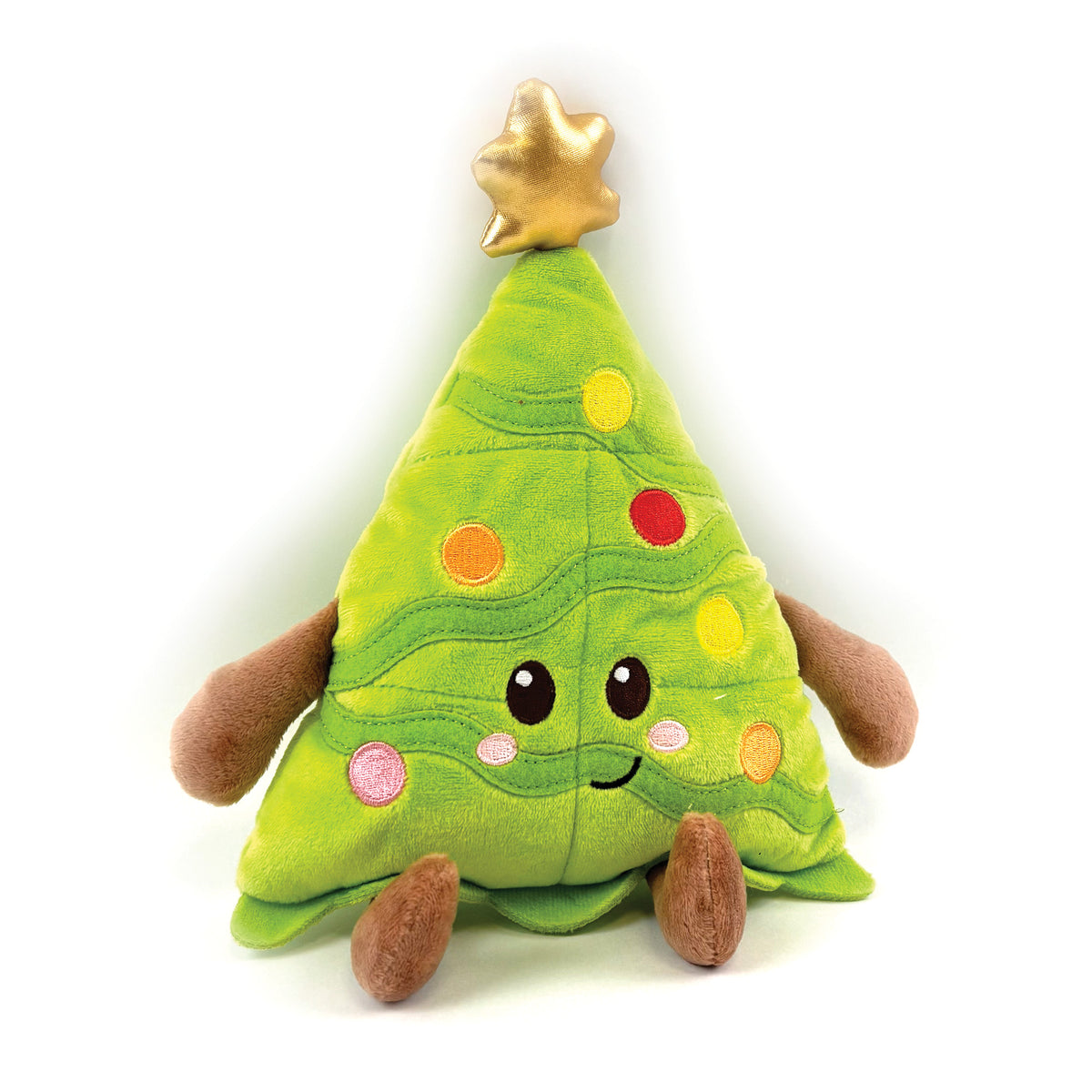 Happy Pet Cooper Christmas Tree Multi Squeaker Dog Toy