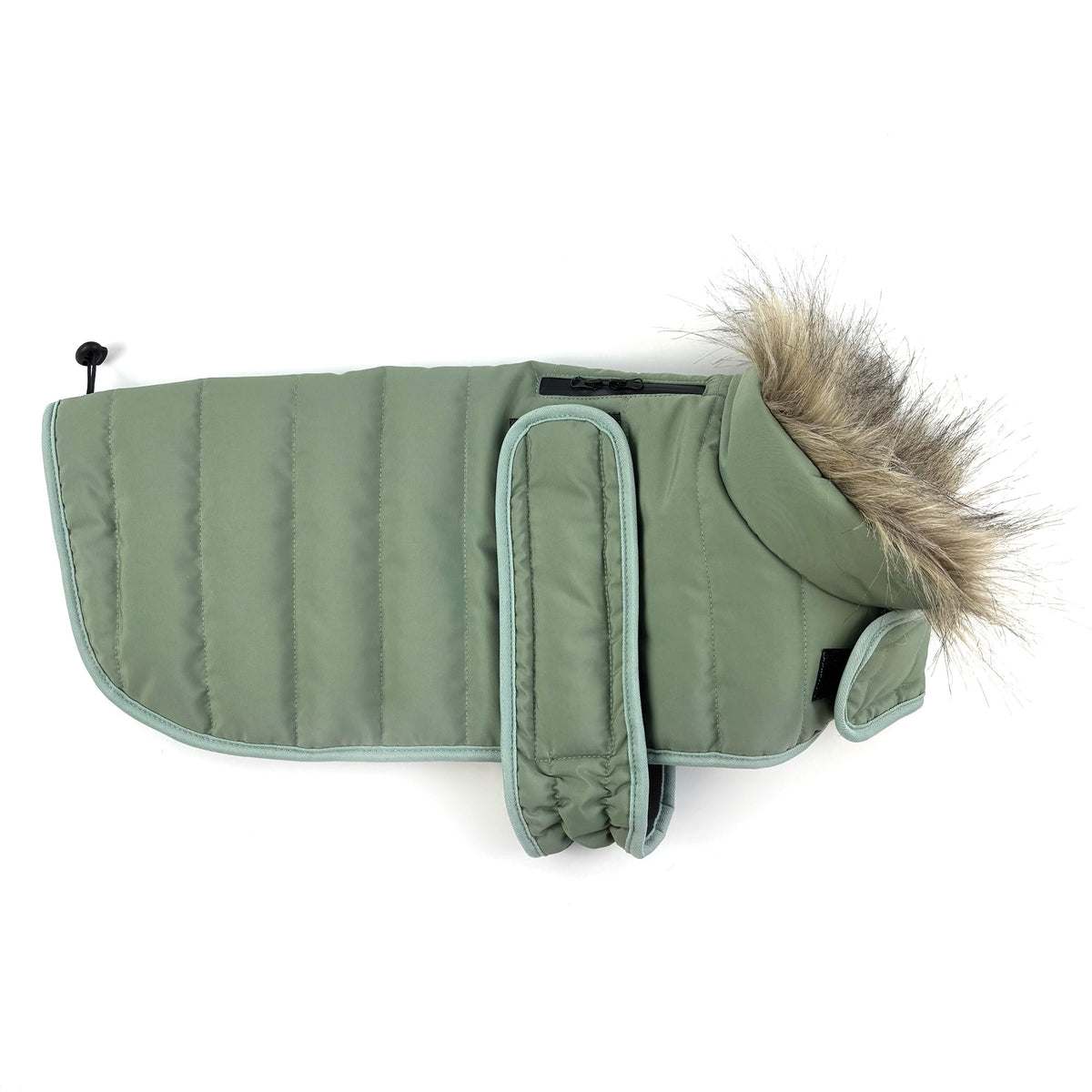 Go Walk Khaki Green Puffer Dog Coat