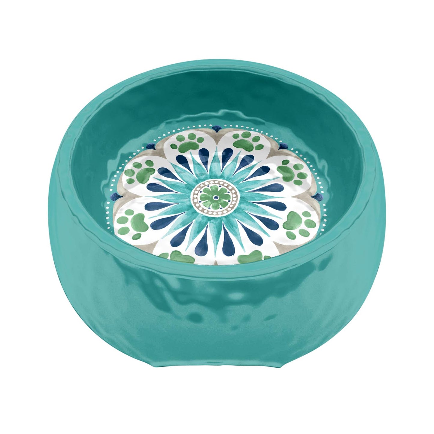 Alfresco Medallion Pet Bowl Medium - Turquoise