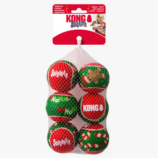 KONG Holiday SqueakAir Balls 6 Pack