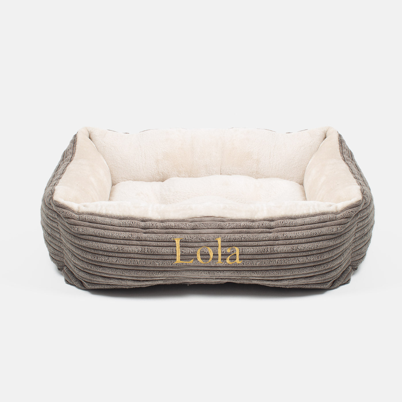 Cosy & Calming Puppy Crate Bed With Removable Covers in Dark Grey Essentials Plush by Lords & Labradors