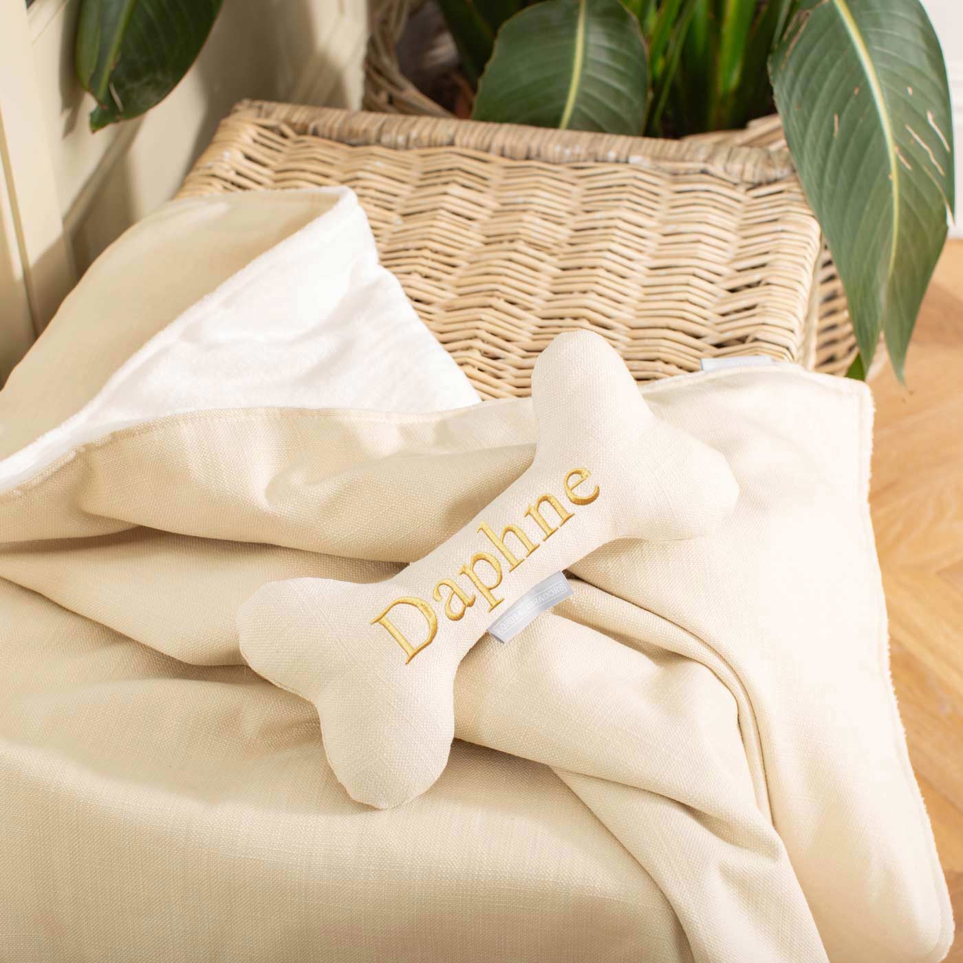 Present The Perfect Pet Playtime With Our Luxury Dog Bone Toy, In Stunning Savanna Bone! Available To Personalise Now at Lords & Labradors