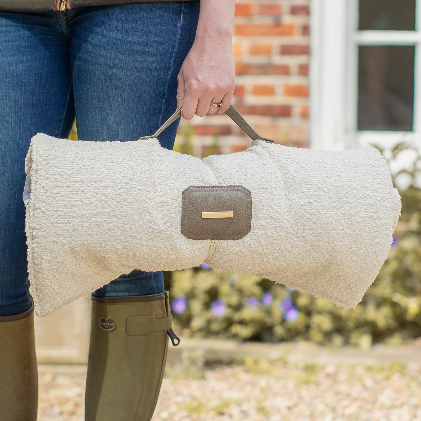 Travel Mat in Ivory Bouclé by Lords & Labradors
