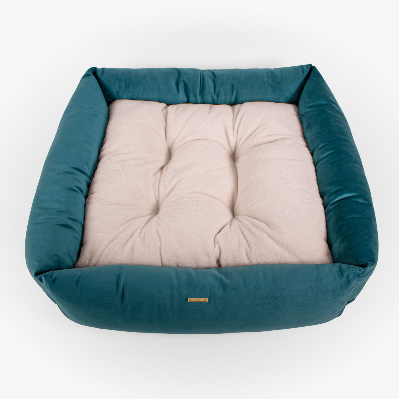 Box Bed With Removable Covers In Marine Velvet by Lords & Labradors
