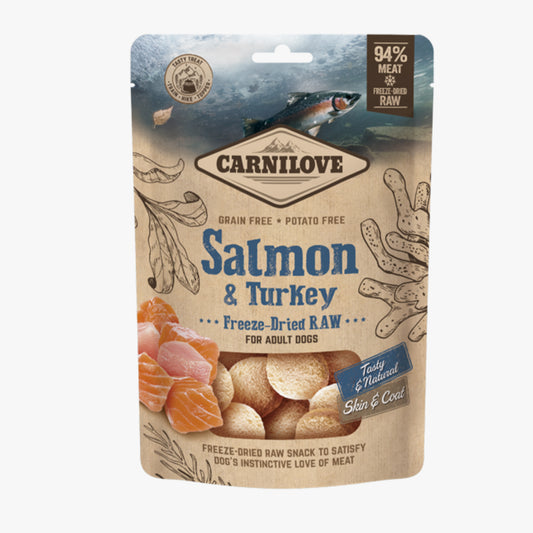 Carnilove Salmon & Turkey Freeze-Dried Raw Dog Treats 60g