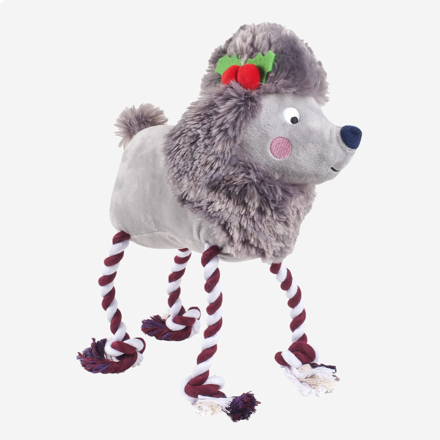 Zoon Santa Penelope Poodle Rope Legs Christmas Toy