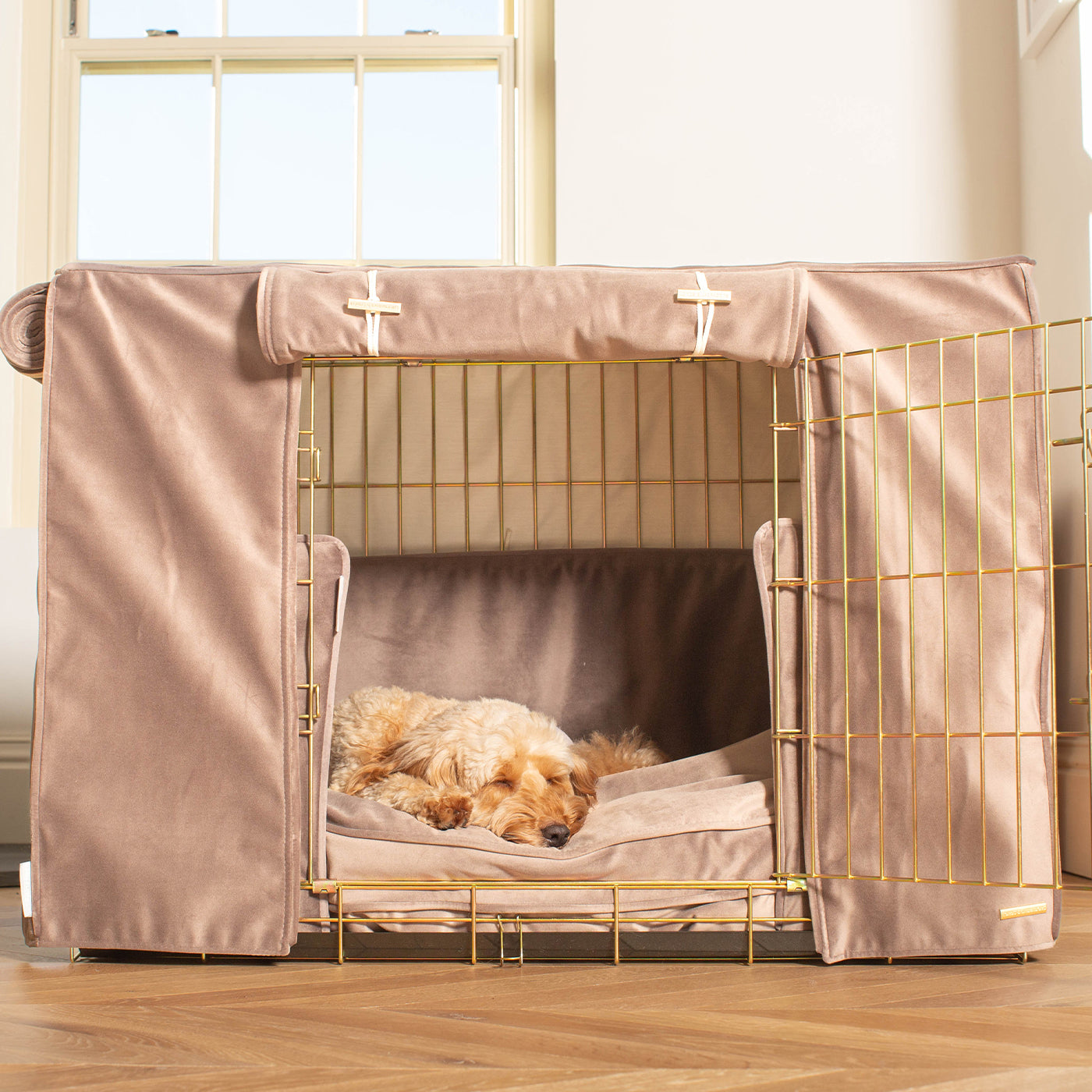 Dog Crate Set In Clay Velvet by Lords & Labradors