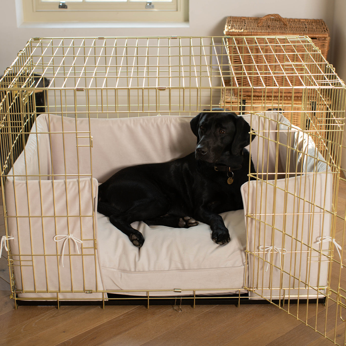 Stunning Dog Crate Fur Velvet Bed image