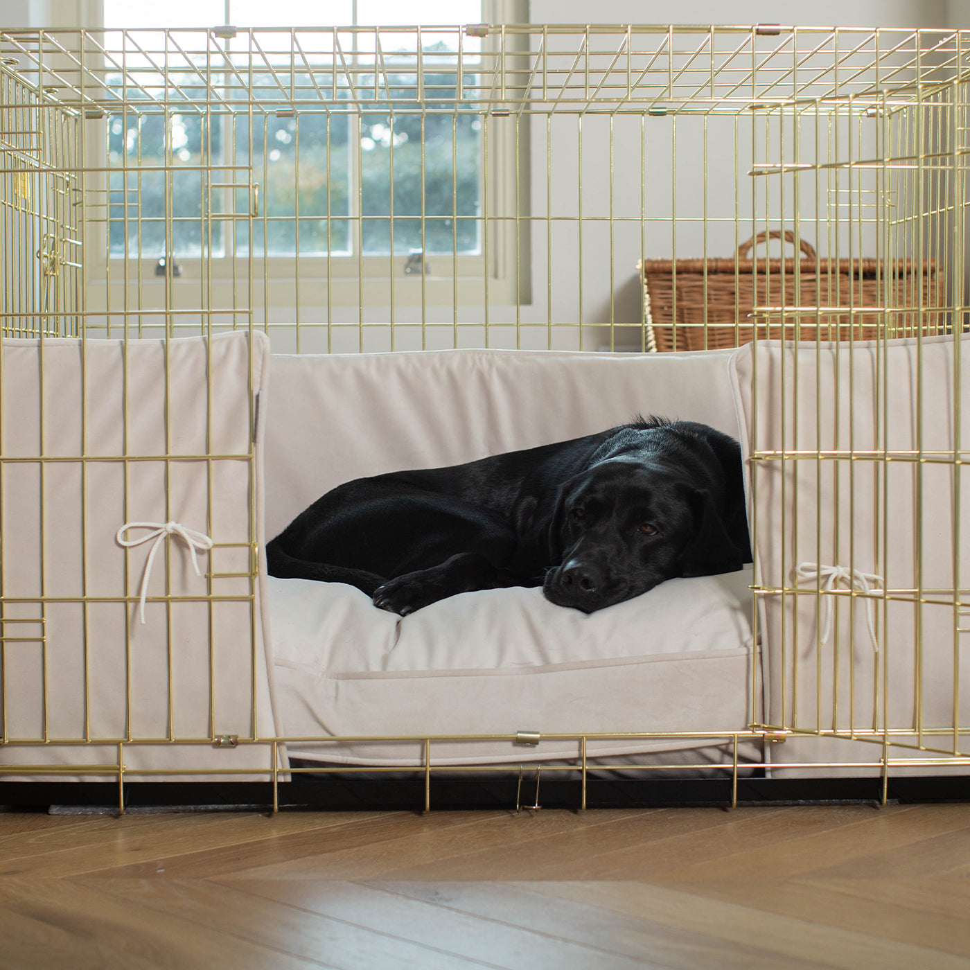 Dog Crate Bumper in Oyster Velvet by Lords & Labradors