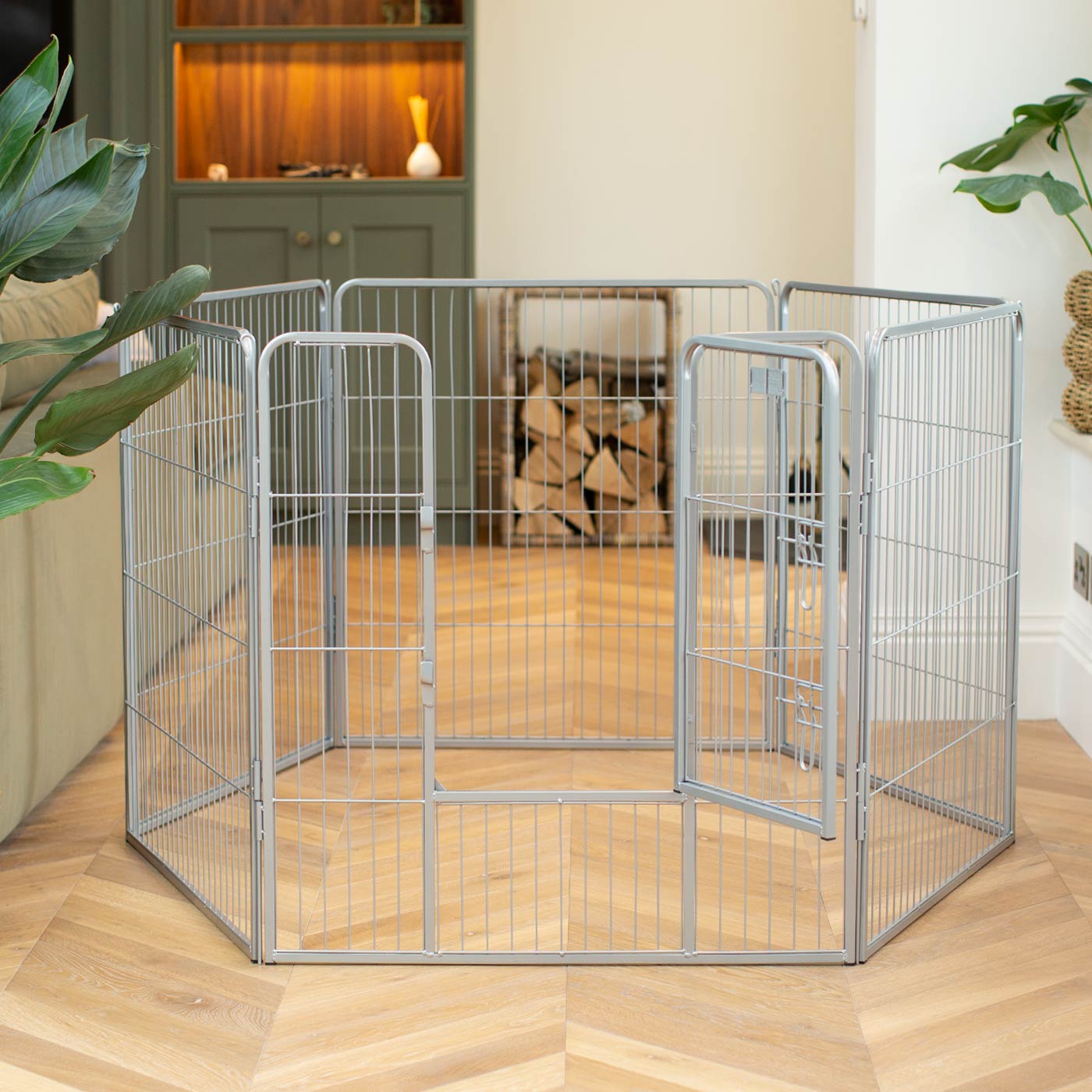 Imperfect 80cm High Puppy Play Pen in Grey by Lords & Labradors