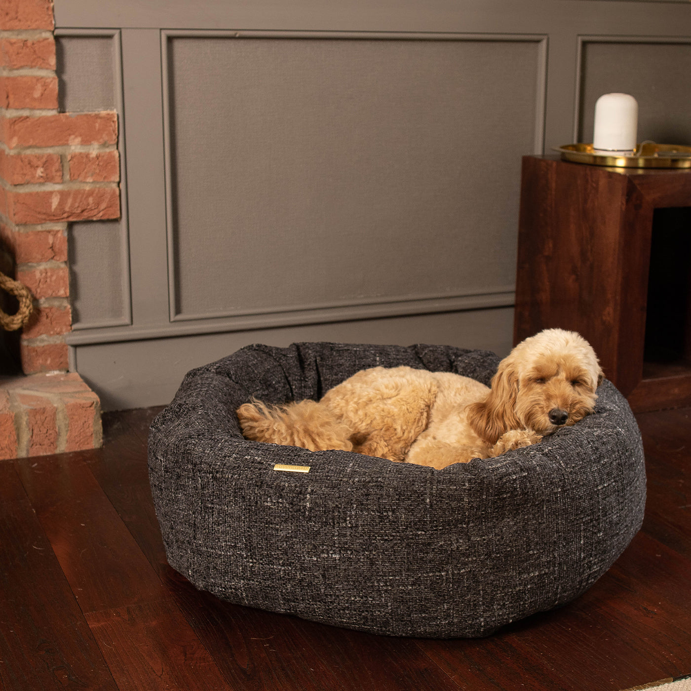 Donut Bed With Removable Covers in Obsidian Minerals by Lords & Labradors