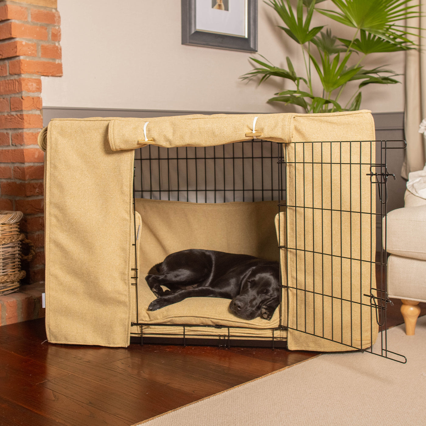 Dog Crate Set In Honeysuckle Orkney Tweed | Dog Bedding Crate Set ... - Long-Lasting Dog Crate Set With Pillow And Blanket