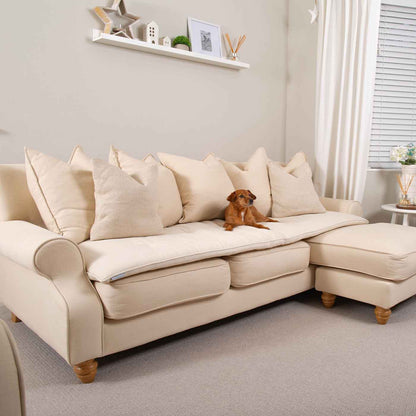 Discover Our Luxury Savanna Sofa Topper, The Perfect Pet sofa Accessory In Stunning Savanna Bone! Available Now at Lords & Labradors