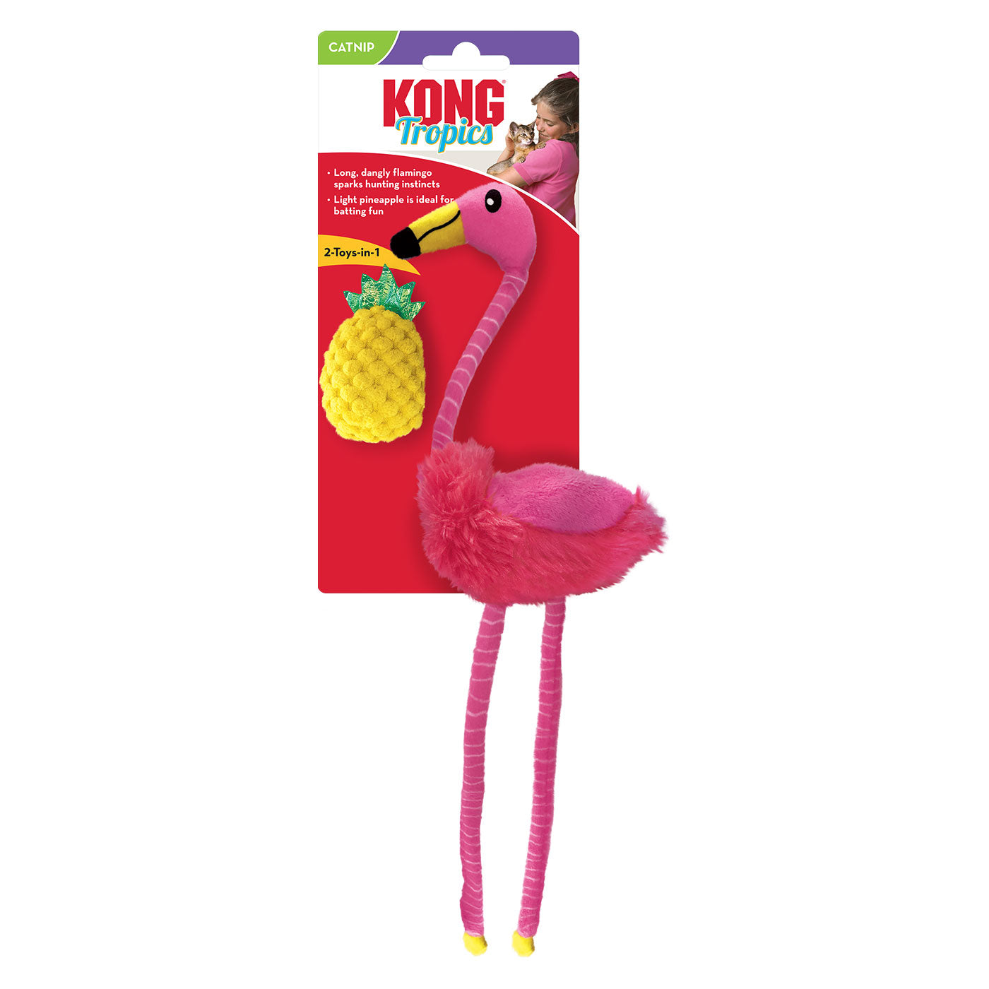 KONG Cat Tropics Flamingo 2 Pack