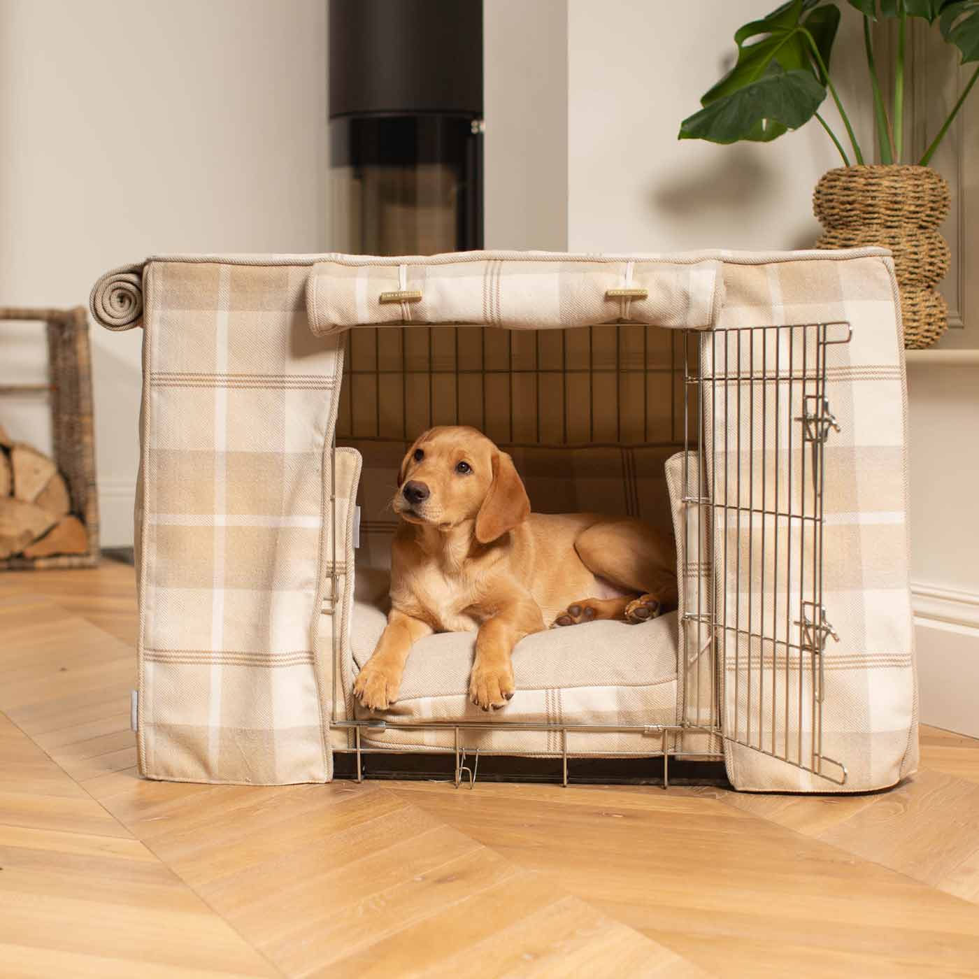 Balmoral Natural Tweed Crate Set | Lords & Labradors Dog Crate Set