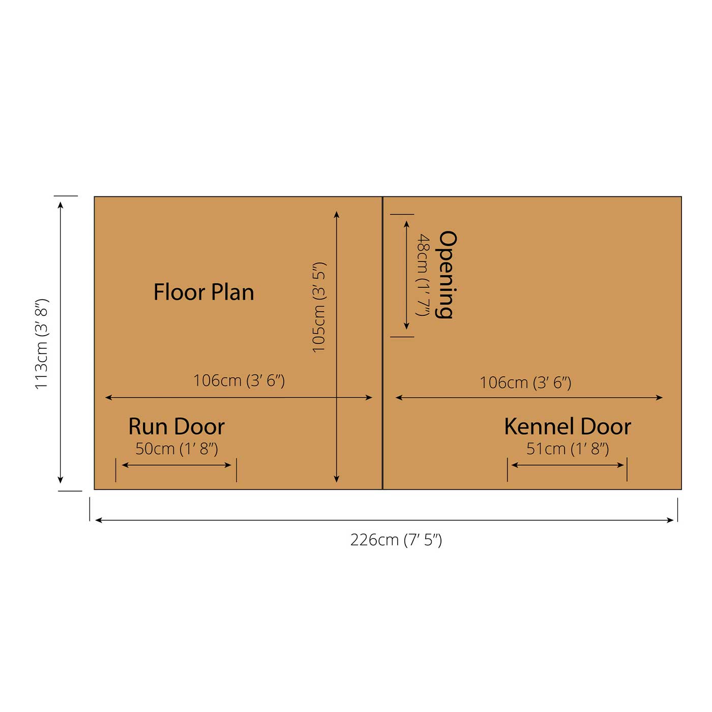 Mercia Berkshire Outdoor Dog Kennel & Run 8 x 4ft