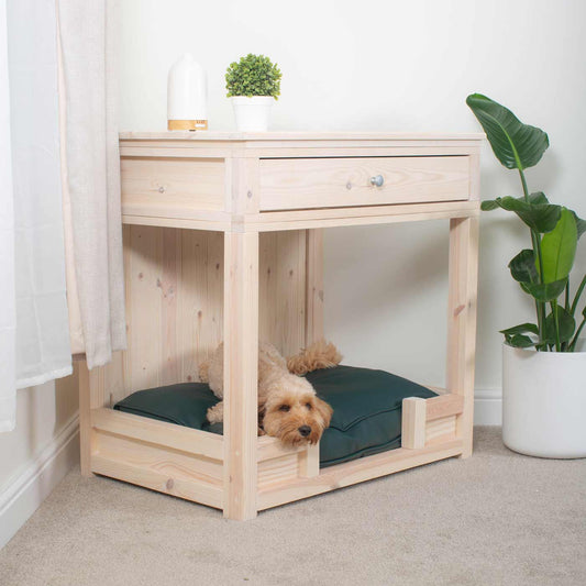 Wooden Salcombe Open Dog Crate with Drawer by Lords & Labradors