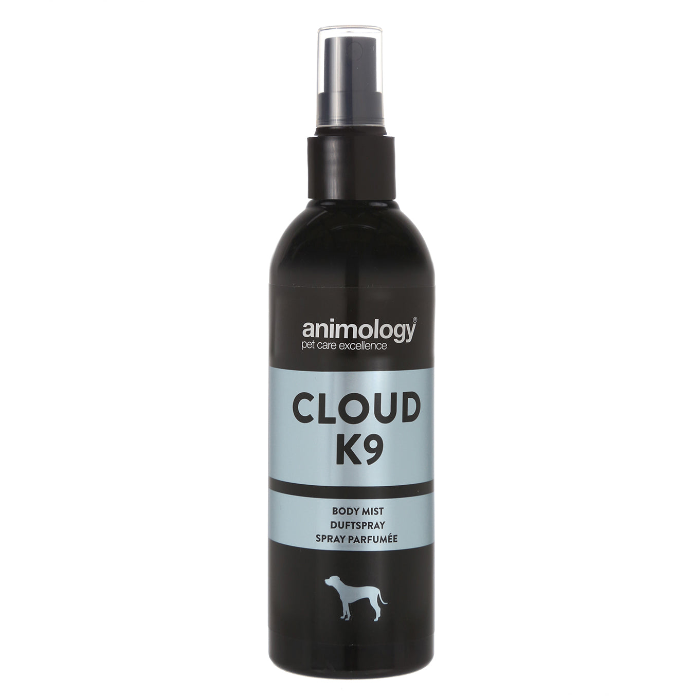 Dog body spray deodorant bottle