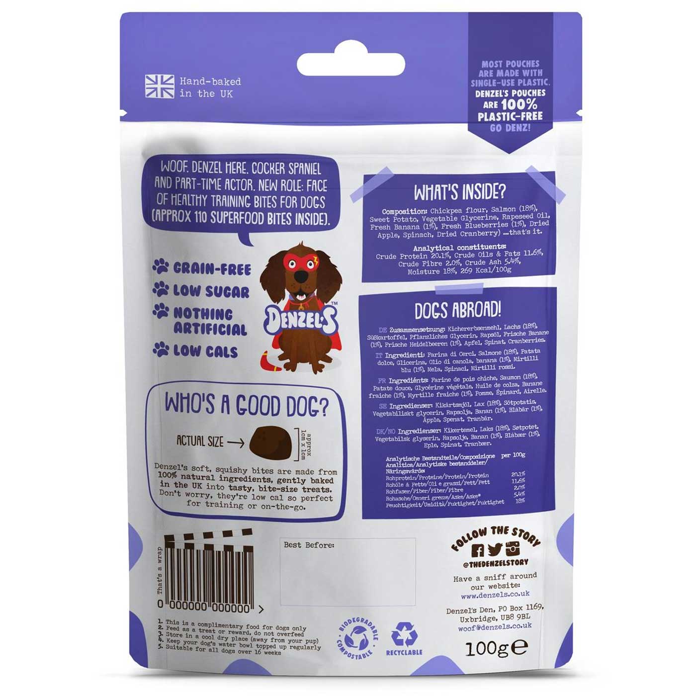 Denzel's Soft 'n' Squishy Superfood Bites For Dogs 100g