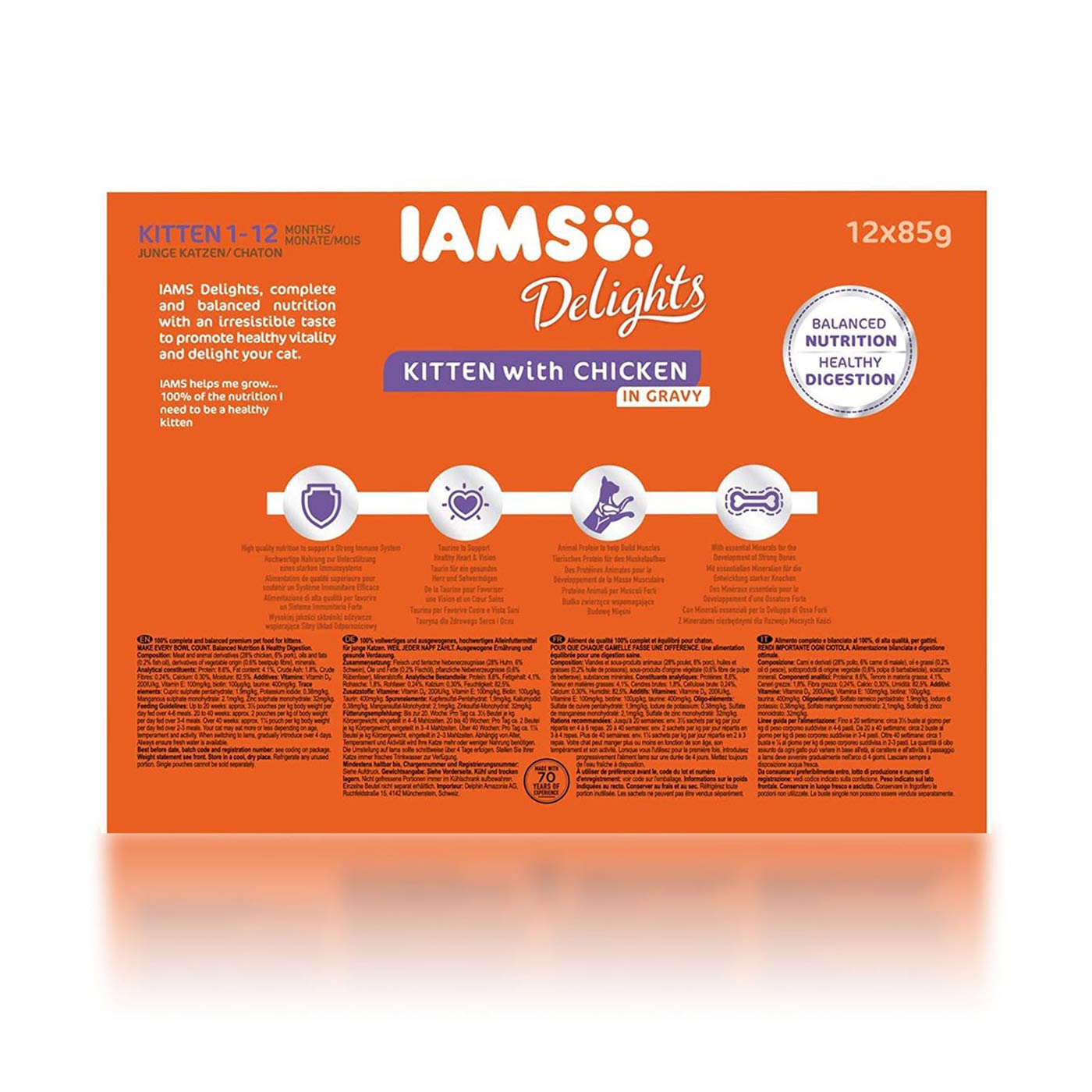 Iams Delights Kitten & Junior Cat Chicken In Gravy (12x85g)