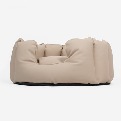 [colour:sand] Luxury Handmade High Wall in Rhino Tough Faux Leather, in Sand, Perfect For Your Pets Nap Time! Available To Personalise at Lords & Labradors