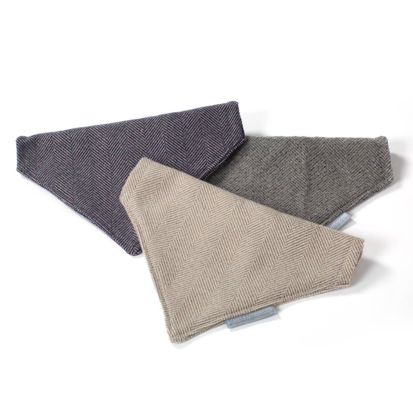 Discover The Perfect Bandana For Dogs, Handmade With love In Luxury Herringbone Tweed, Available In 3 Sizes To Personalise Now at Lords & Labradors