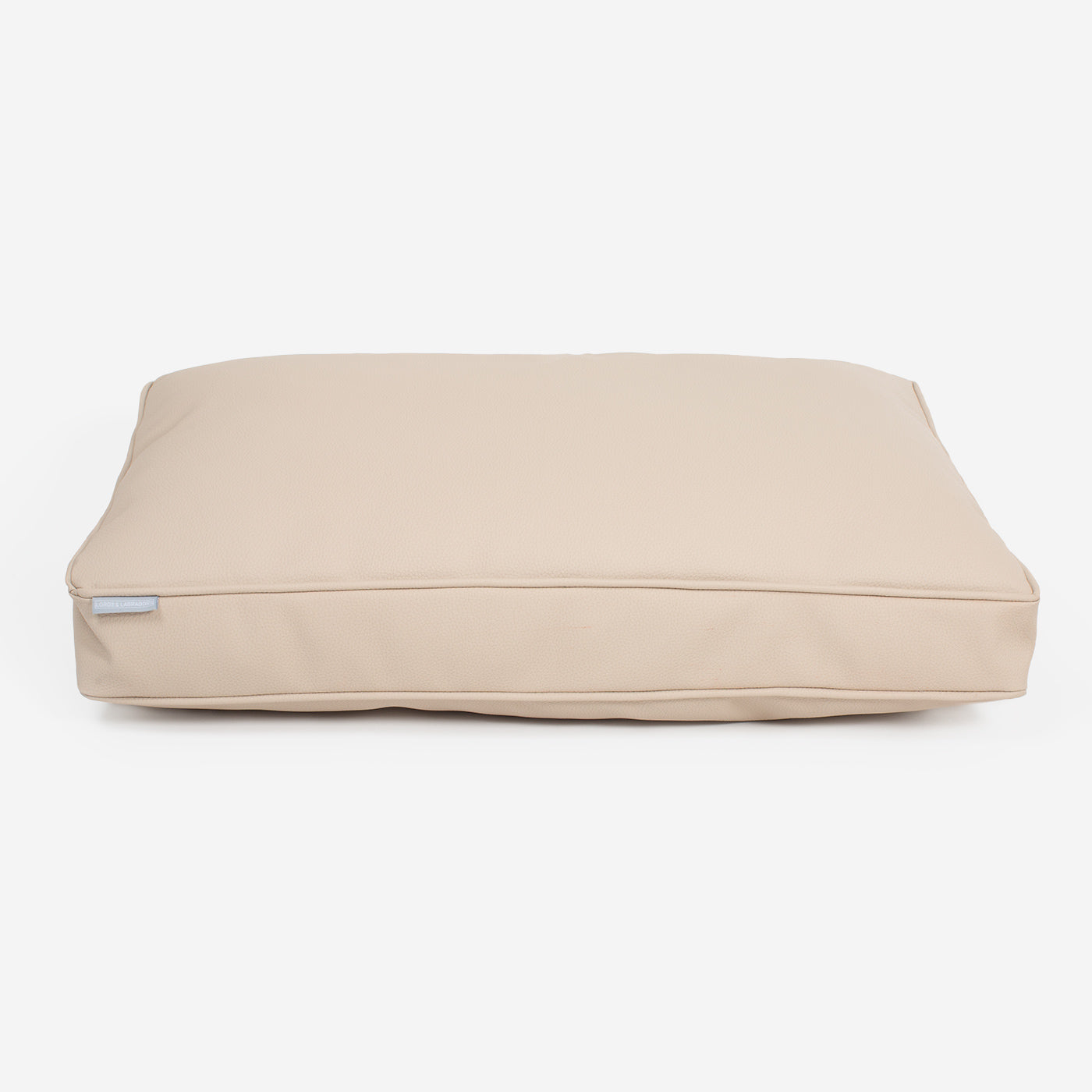 [color:sand] Luxury Dog Cushion in Rhino Tough Faux Leather in Sand, The Perfect Pet Bed Time Accessory! Available Now at Lords & Labradors