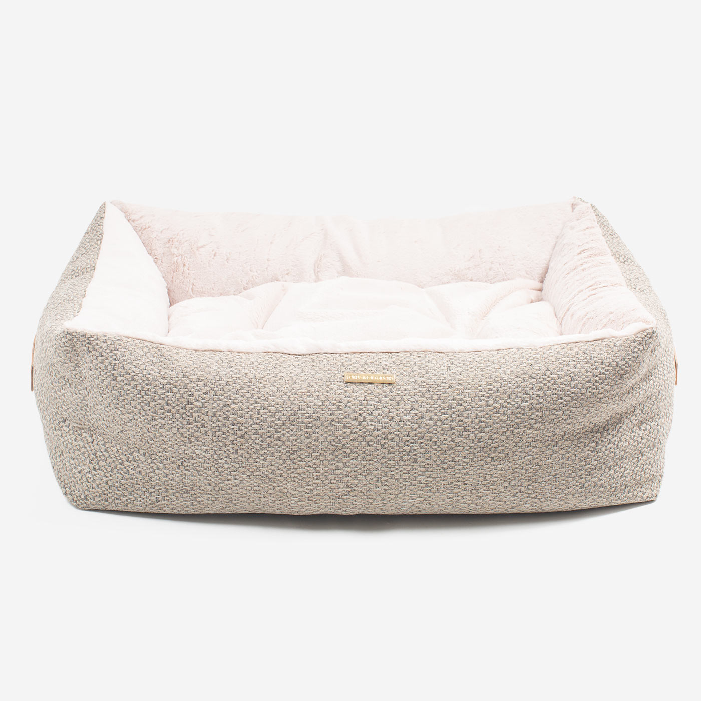 Discover This Luxurious Box Bed For Dogs, Made Using Beautiful Herdwick Fabric To Craft The Perfect Dog Box Bed! In Stunning Pebble, Available Now at Lords & Labradors