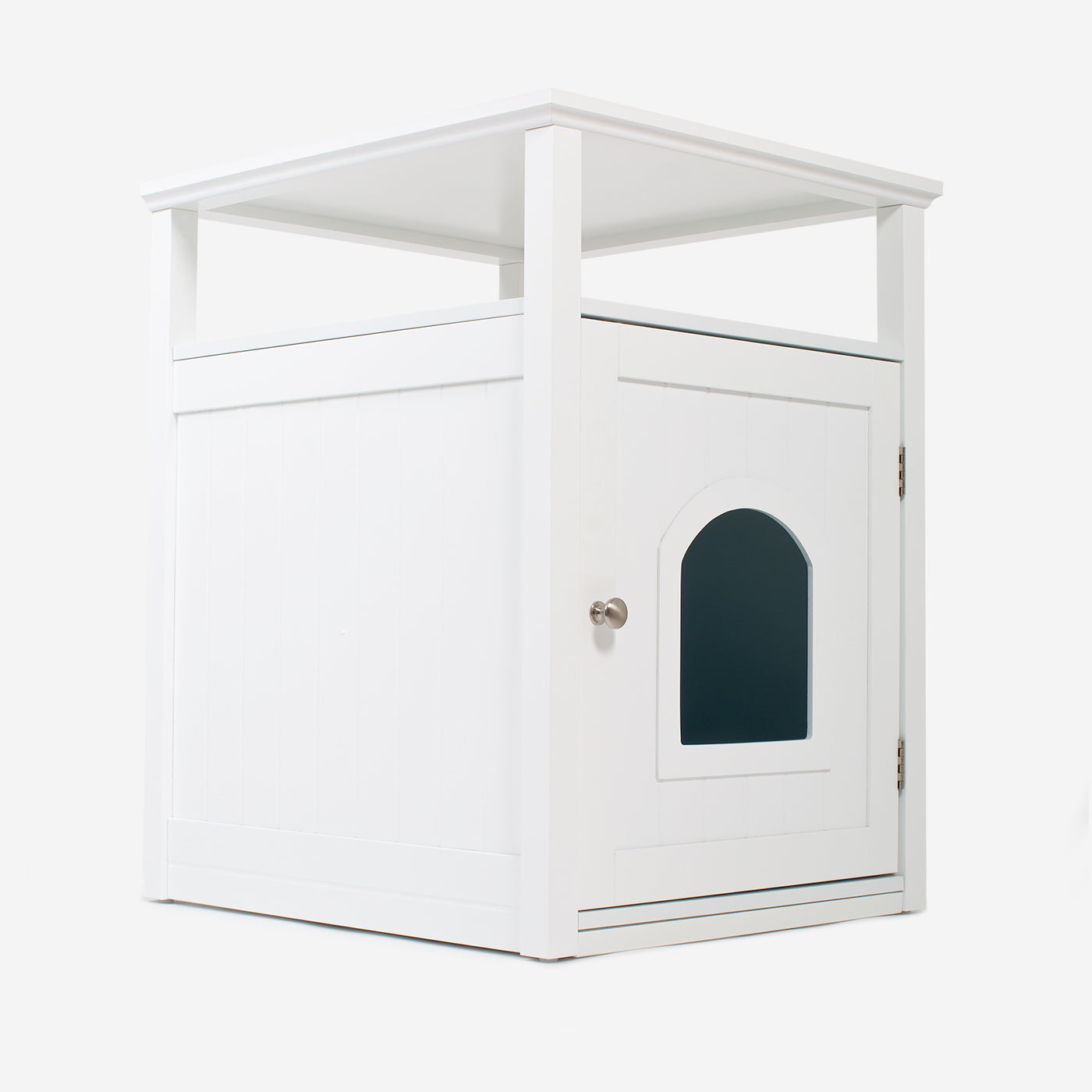 Discover The Perfect Multi-Functional Cat Washroom, Featuring Hinged Door for a Discreet Cat Loo. Suitable for All Cat Breeds! Made From Durable Wood to Ensure a Stylish Finish That Suits Any Home Decor! Includes a Complimentary Litter Tray. Available In Grey & White Now at Lords & Labradors