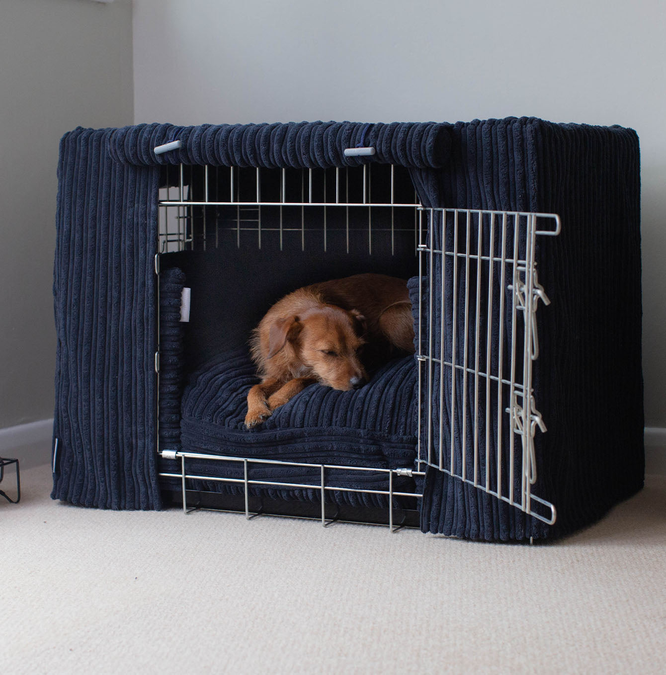 Navy Plush Crate Set | Dog Crate Set | Lords & Labradors
