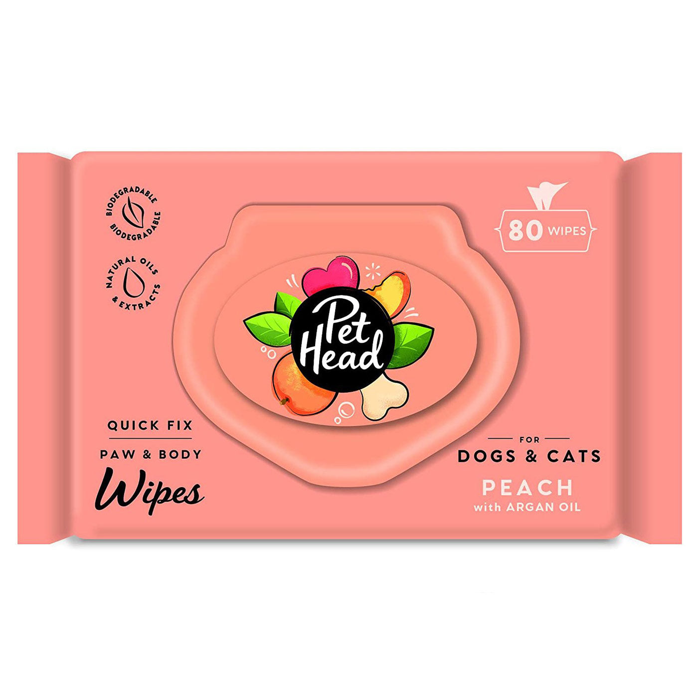 Pet Head Quick Fix Peach Wipes