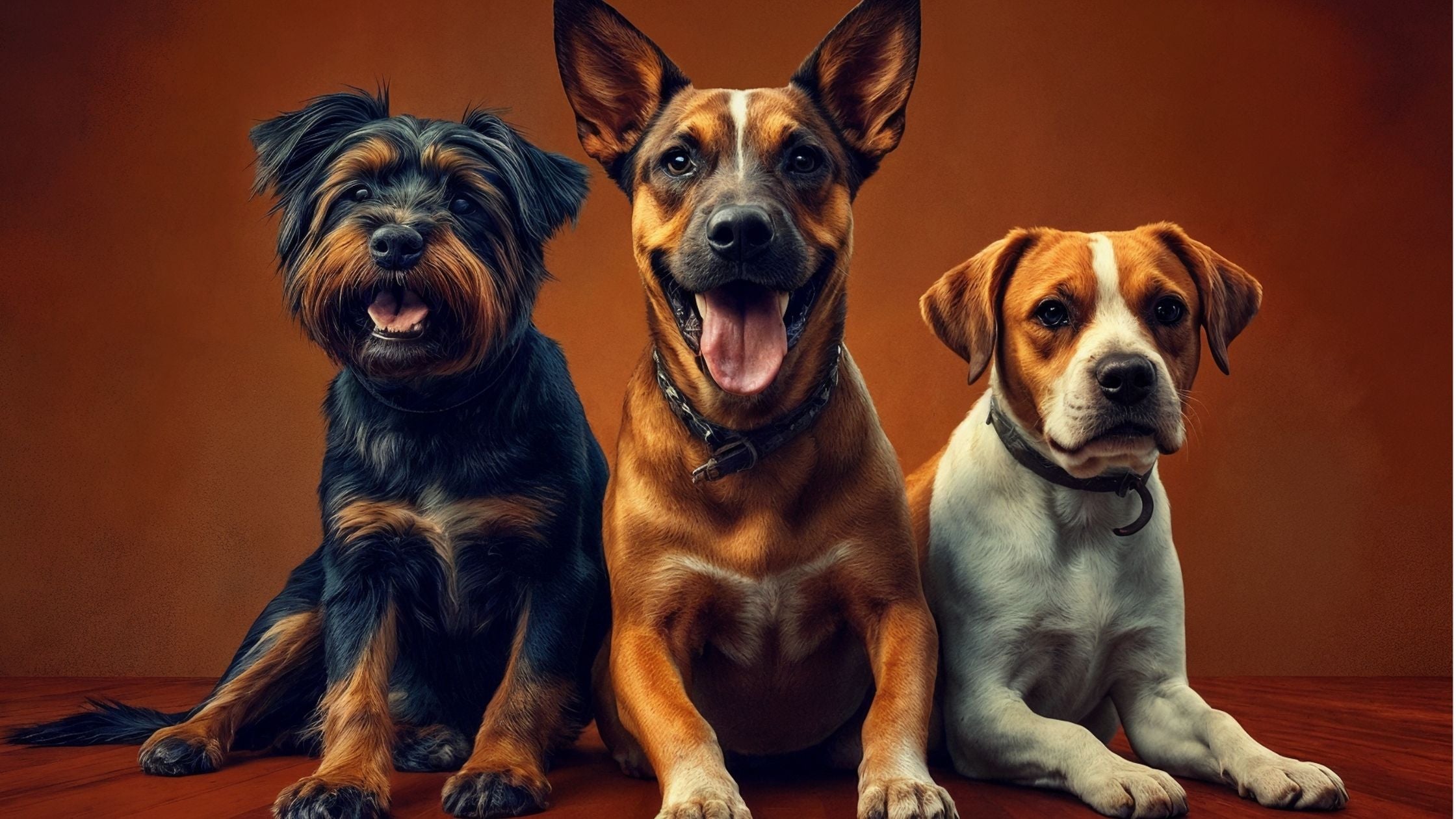 3 different dog breeds