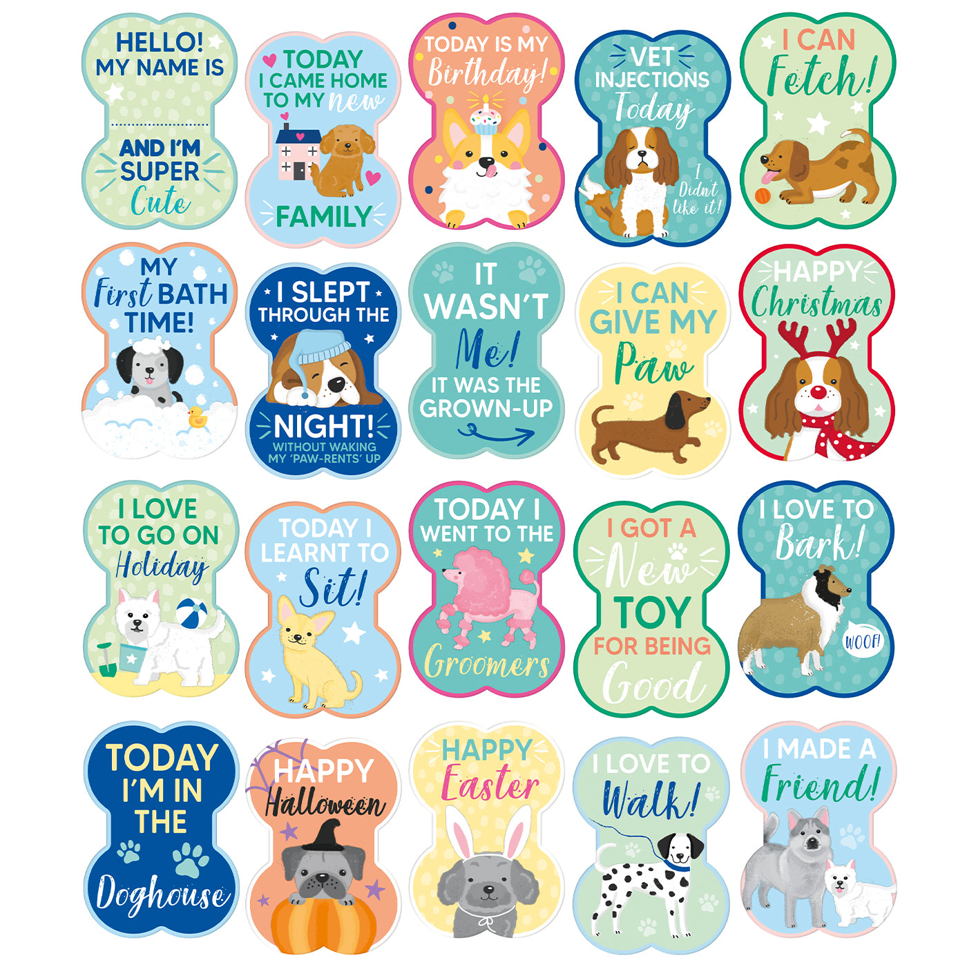 20 Milestone Cards For Dogs & Puppies