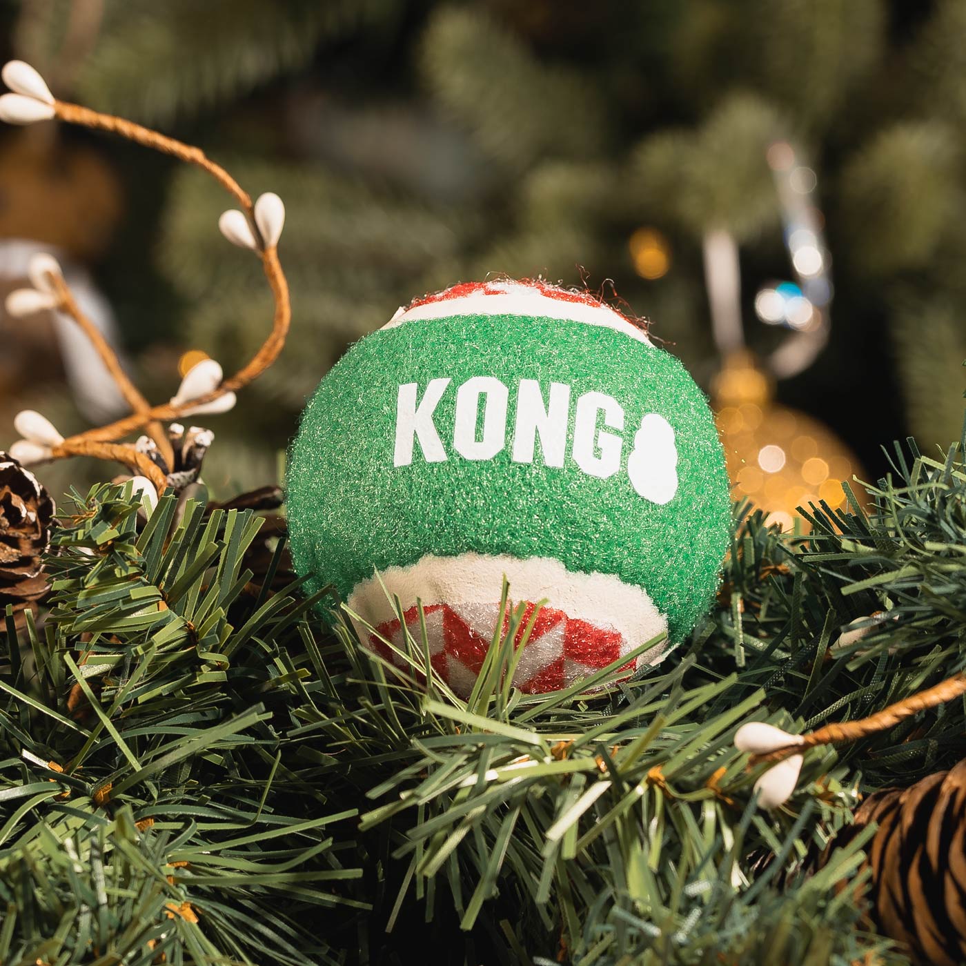 KONG Holiday Occasion Dog Ball Toy, Interactive Play Toys For Pets, Available Now at Lords & Labradors