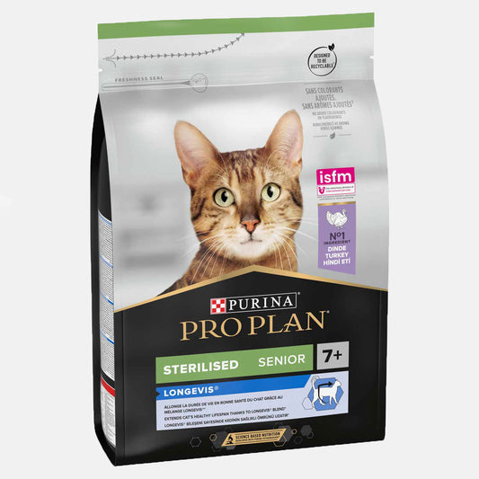 PRO PLAN Sterilised Longevis Senior Cat Dry Food with Turkey 3kg