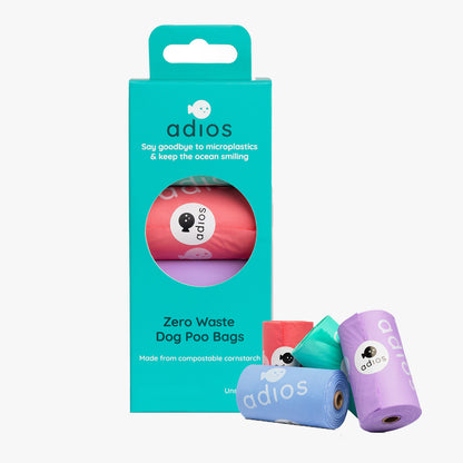 Adios Compostable Dog Poo Bags in Rainbow
