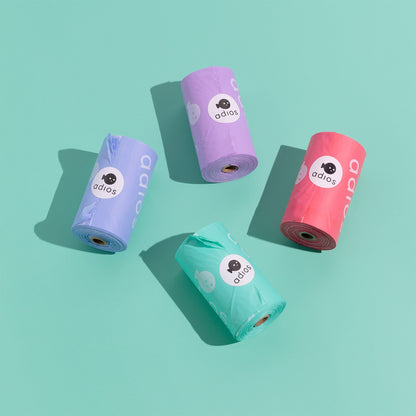 Adios Compostable Dog Poo Bags in Rainbow
