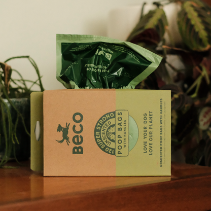 Beco Poop Bags Unscented with Handles - 120 bags