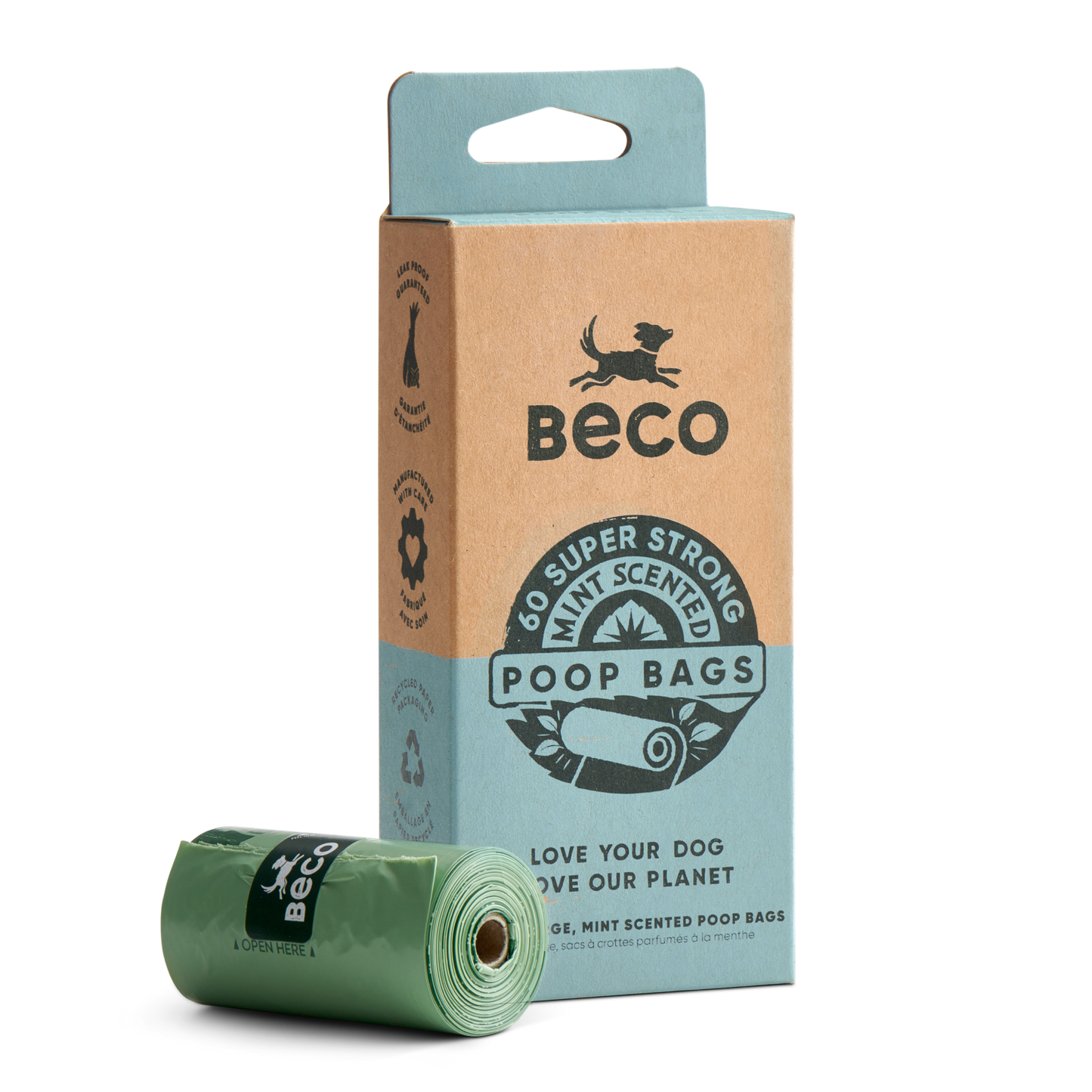 Beco Poop Bags Scented - 60 bags on rolls