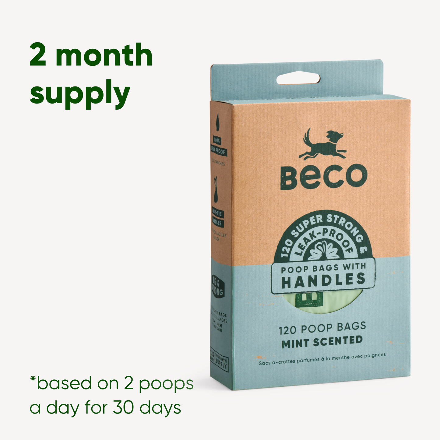 Beco Poop Bags Scented with Handles - 120 bags