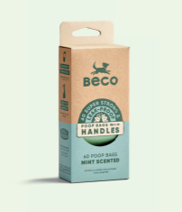 Beco Poop Bags Scented with Handles - 60 bags on rolls