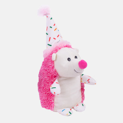 Birthday Hedgehog Plush Dog Toy