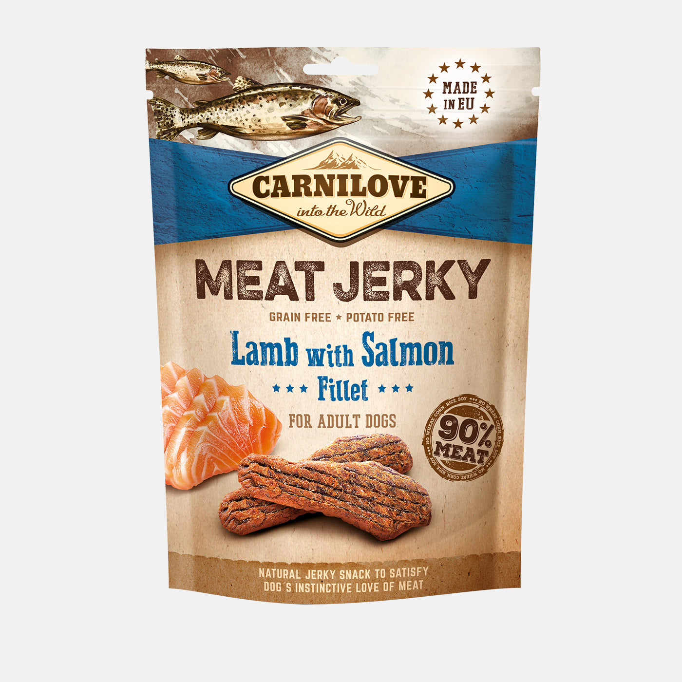 Carnilove Jerky Lamb with Salmon Fillet Dog Treats 100g