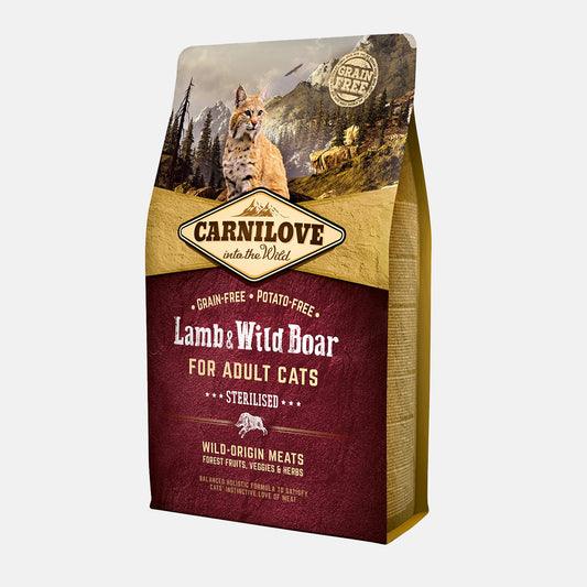 Carnilove Lamb & Wild Boar Adult Cat Food 2KG