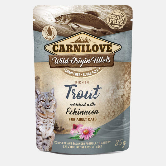 Carnilove Trout with Echinacea Adult Cat Food (24x85g)