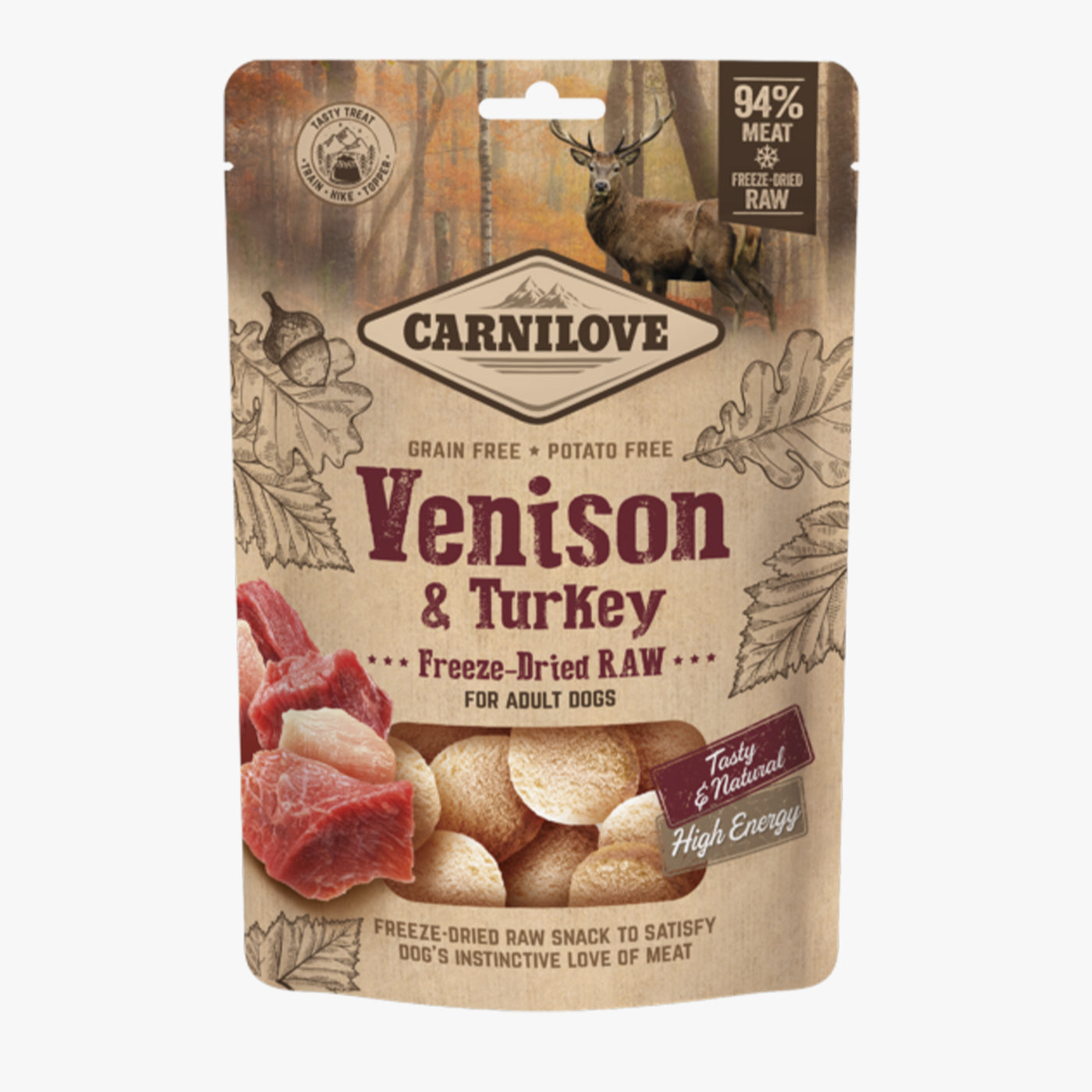 Carnilove Venison & Turkey Freeze-Dried Raw Dog Treats 60g