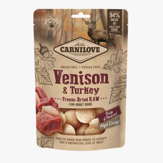 Carnilove Venison & Turkey Freeze-Dried Raw Dog Treats 60g