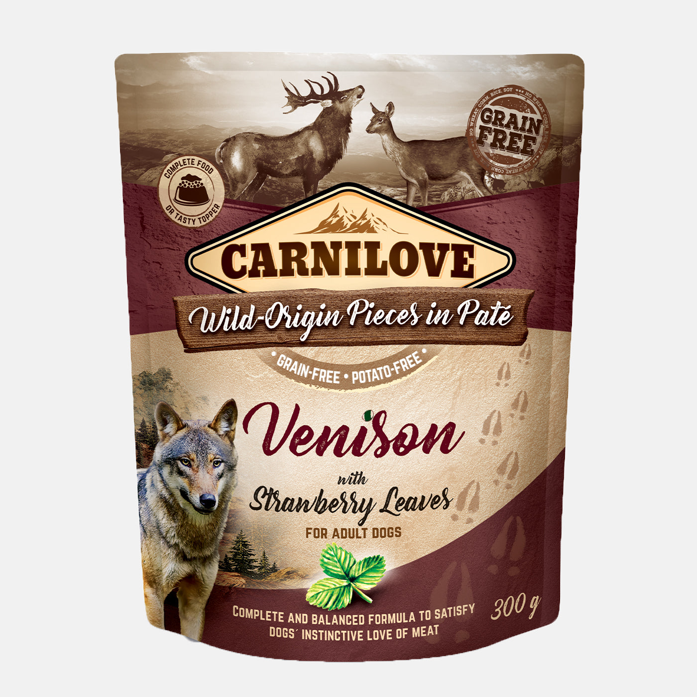 Carnilove Venison with Strawberry Leaves Dog Food (12x300g)