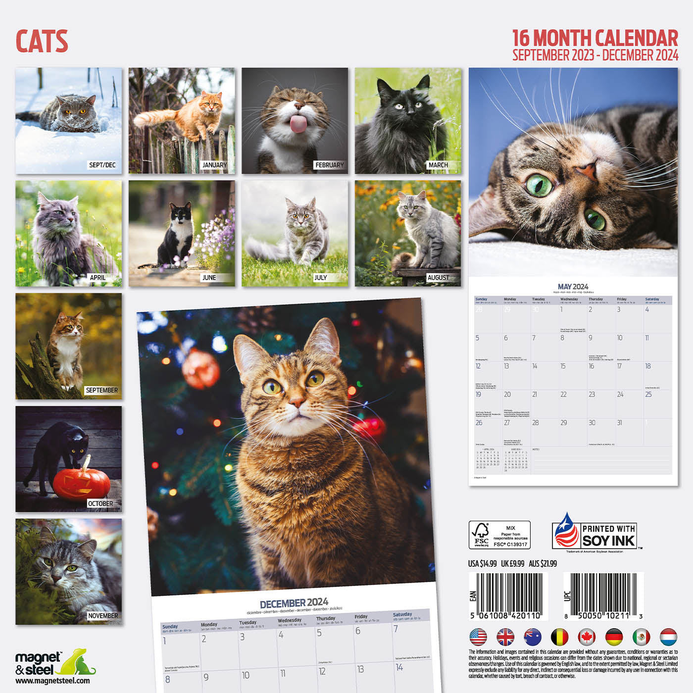 Cats Traditional Calendar 2024