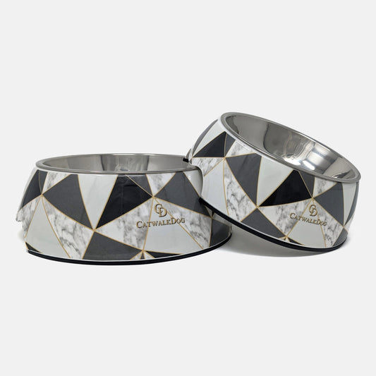 CatwalkDog Geo-Deco 2 In 1 Dog Bowl